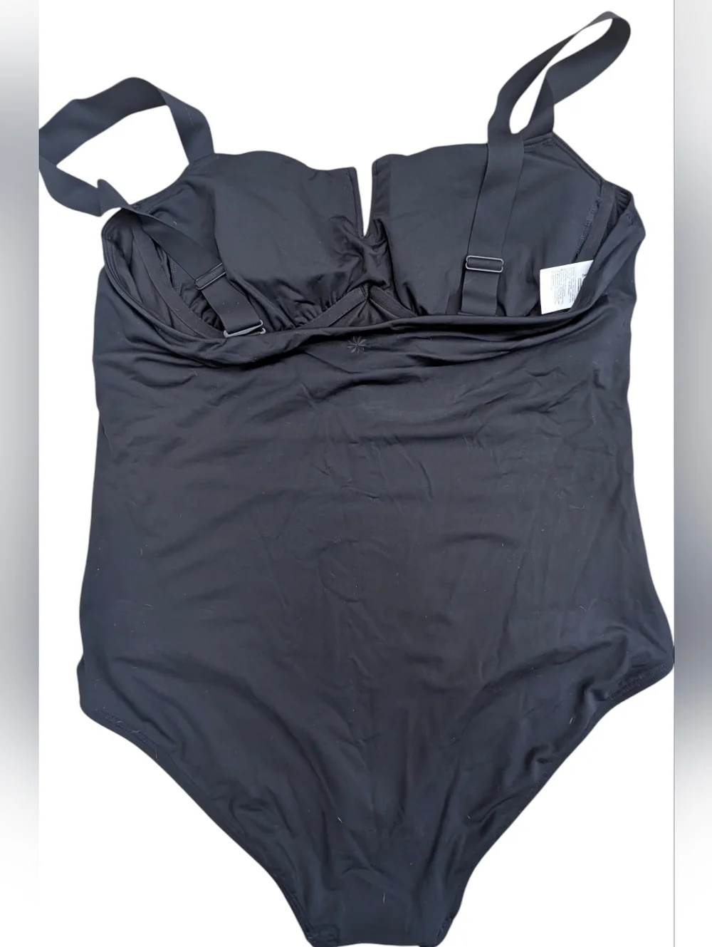 Athleta Black One Piece Swimsuit 40B/C‎ Full Coverage Retro Marilyn Monroe